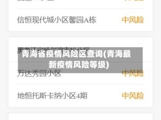 青海省疫情风险区查询(青海最新疫情风险等级)