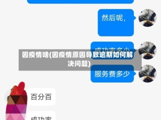 因疫情啥(因疫情原因导致逾期如何解决问题)