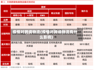 疫情对跨境物流(疫情对跨境物流有什么影响)
