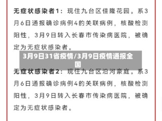 3月9日31省疫情/3月9日疫情通报全国