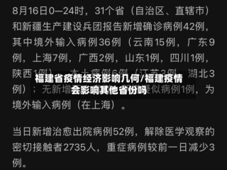 福建省疫情经济影响几何/福建疫情会影响其他省份吗