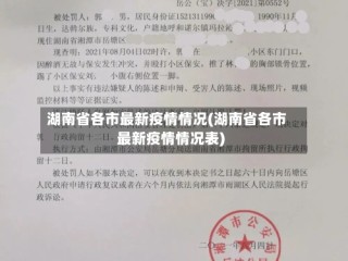 湖南省各市最新疫情情况(湖南省各市最新疫情情况表)