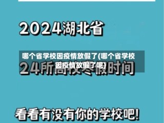 哪个省学校因疫情放假了(哪个省学校因疫情放假了呢)