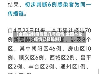【全国控制疫情是几号疫情,全国本轮疫情已经控制】
