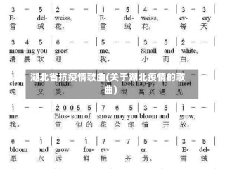 湖北省抗疫情歌曲(关于湖北疫情的歌曲)