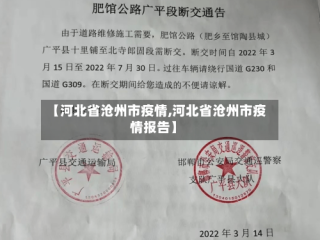 【河北省沧州市疫情,河北省沧州市疫情报告】