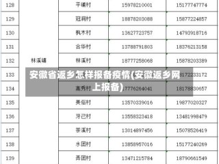 安徽省返乡怎样报备疫情(安徽返乡网上报备)