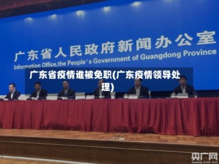广东省疫情谁被免职(广东疫情领导处理)