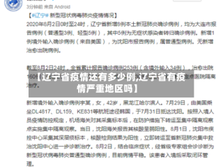 【辽宁省疫情还有多少例,辽宁省有疫情严重地区吗】
