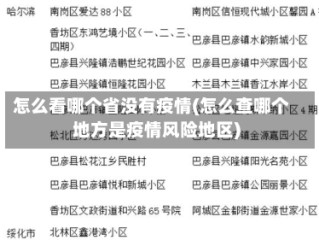 怎么看哪个省没有疫情(怎么查哪个地方是疫情风险地区)
