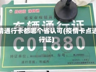 疫情通行卡都哪个省认可(疫情卡点通行证)