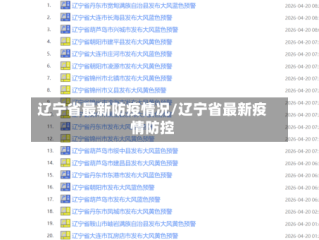 辽宁省最新防疫情况/辽宁省最新疫情防控