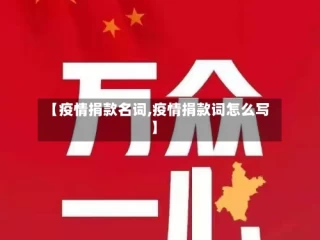 【疫情捐款名词,疫情捐款词怎么写】