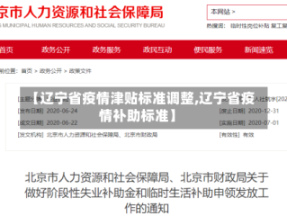 【辽宁省疫情津贴标准调整,辽宁省疫情补助标准】