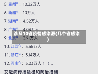 涉及10省疫情感染源(几个省感染)