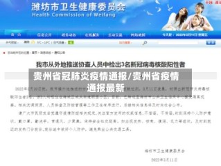 贵州省冠肺炎疫情通报/贵州省疫情通报最新