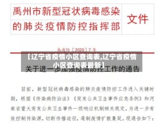 【辽宁省疫情小区查询表,辽宁省疫情小区查询表最新】