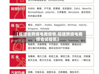 【福建省跨境电商疫情,福建跨境电商综合试验区】