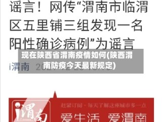 现在陕西省渭南疫情如何(陕西渭南防疫今天最新规定)