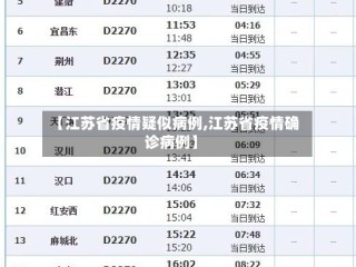 【江苏省疫情疑似病例,江苏省疫情确诊病例】