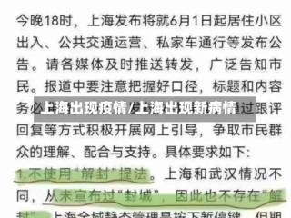 上海出现疫情/上海出现新病情