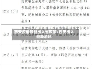 西安疫情最新出入省政策/西安出入最新消息