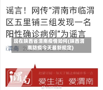 现在陕西省渭南疫情如何(陕西渭南防疫今天最新规定)-第1张图片