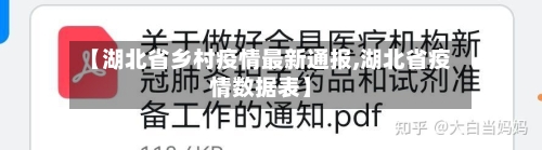 【湖北省乡村疫情最新通报,湖北省疫情数据表】-第1张图片