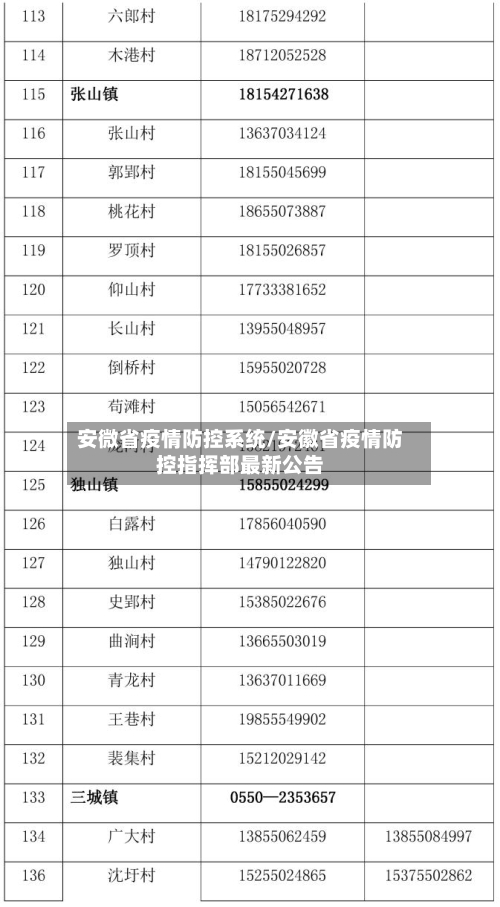 安微省疫情防控系统/安徽省疫情防控指挥部最新公告-第1张图片