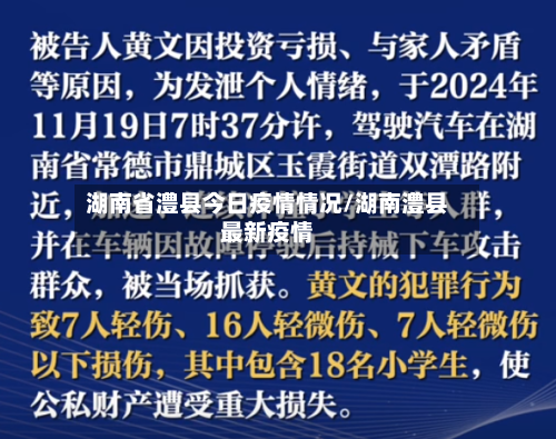 湖南省澧县今日疫情情况/湖南澧县最新疫情-第3张图片