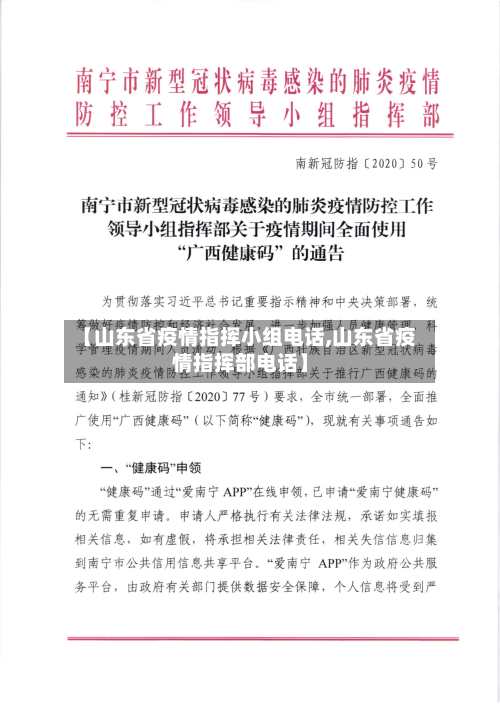 【山东省疫情指挥小组电话,山东省疫情指挥部电话】-第1张图片