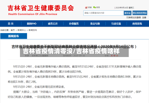 吉林省疫情清零没/吉林省疫情啥样-第1张图片