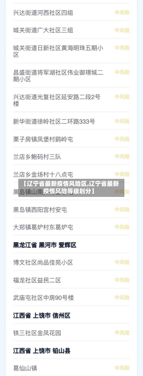 【辽宁省最新疫情风险区,辽宁省最新疫情风险等级划分】-第1张图片