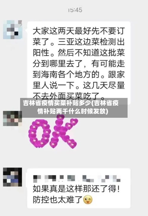 吉林省疫情买菜补贴多少(吉林省疫情补贴两千什么时候发放)-第2张图片