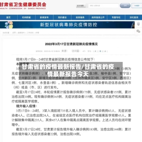 甘肃省的疫情最新报告/甘肃省的疫情最新报告今天-第1张图片