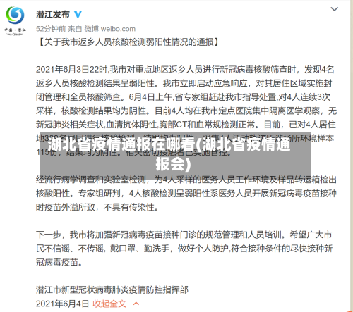 湖北省疫情通报在哪看(湖北省疫情通报会)-第1张图片