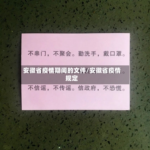 安徽省疫情期间的文件/安徽省疫情规定-第2张图片