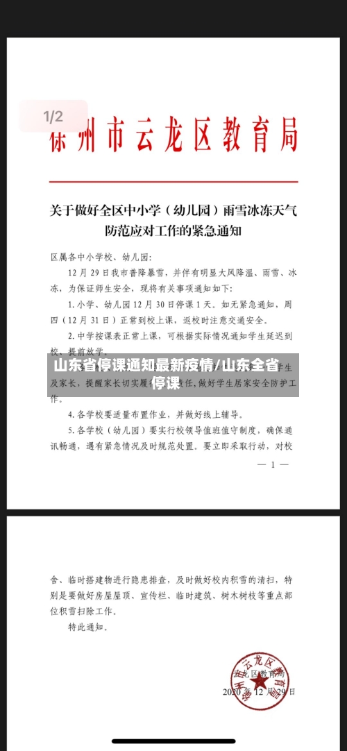 山东省停课通知最新疫情/山东全省停课-第1张图片