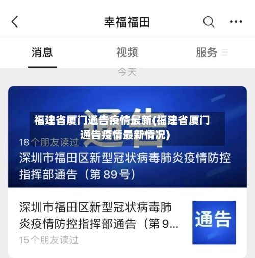 福建省厦门通告疫情最新(福建省厦门通告疫情最新情况)-第1张图片