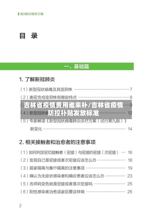 吉林省疫情费用谁来补/吉林省疫情防控补贴发放标准-第3张图片