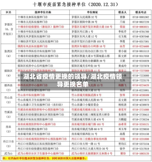 湖北省疫情更换的领导/湖北疫情领导更换名单-第2张图片