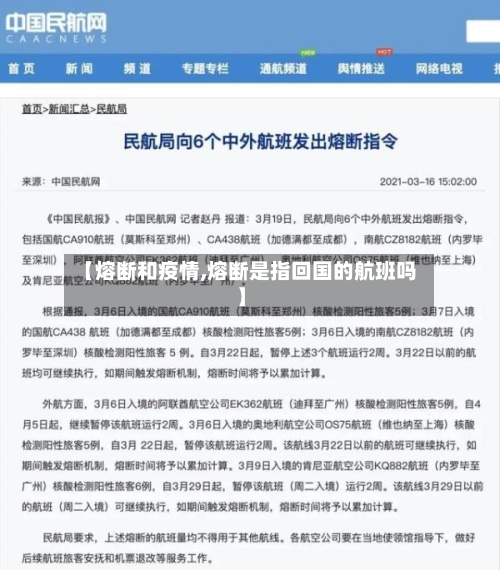 【熔断和疫情,熔断是指回国的航班吗】-第2张图片