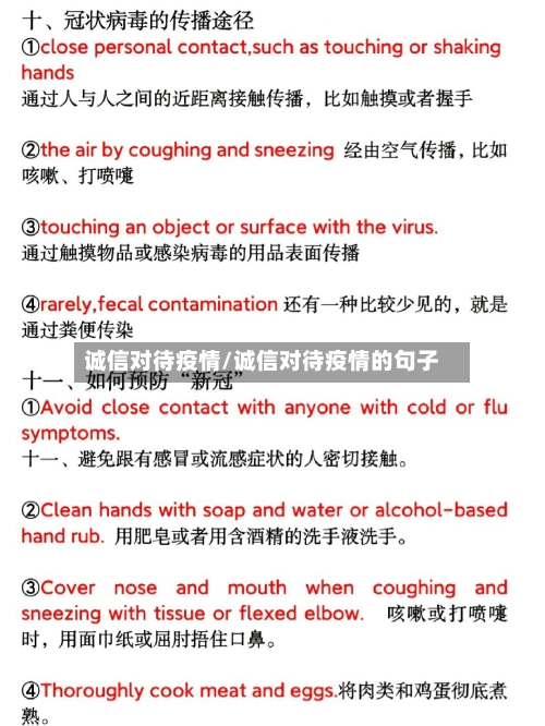诚信对待疫情/诚信对待疫情的句子-第1张图片