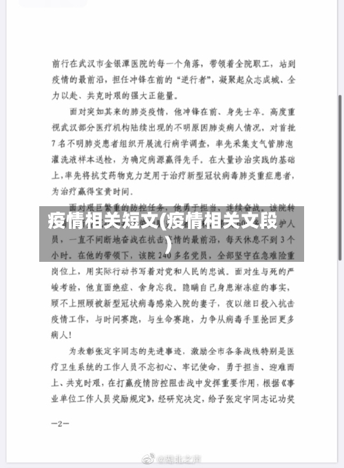 疫情相关短文(疫情相关文段)-第2张图片