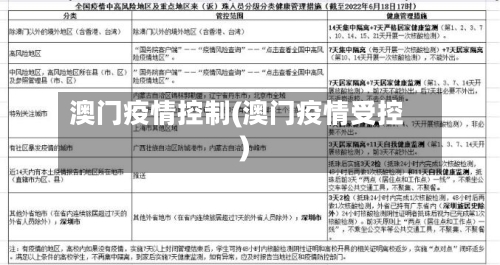 澳门疫情控制(澳门疫情受控)-第2张图片