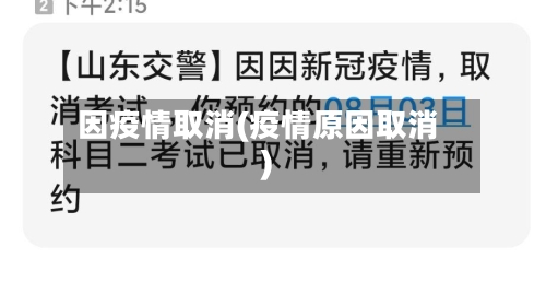 因疫情取消(疫情原因取消)-第1张图片